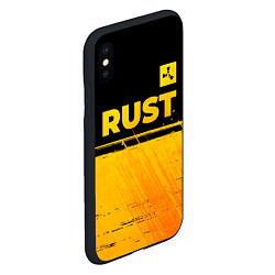 Чехол iPhone XS Max матовый Rust - gold gradient: символ сверху, цвет: 3D-черный — фото 2
