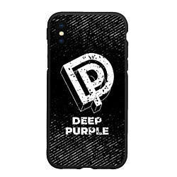 Чехол iPhone XS Max матовый Deep Purple с потертостями на темном фоне