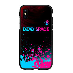 Чехол iPhone XS Max матовый Dead Space - neon gradient: символ сверху