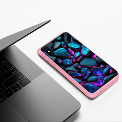 Чехол iPhone XS Max матовый Неоновые камни, цвет: 3D-баблгам — фото 2