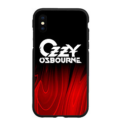 Чехол iPhone XS Max матовый Ozzy Osbourne red plasma, цвет: 3D-черный