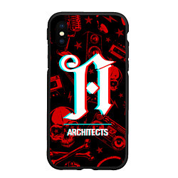 Чехол iPhone XS Max матовый Architects rock glitch, цвет: 3D-черный