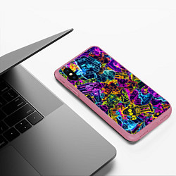 Чехол iPhone XS Max матовый Робототехника, цвет: 3D-малиновый — фото 2