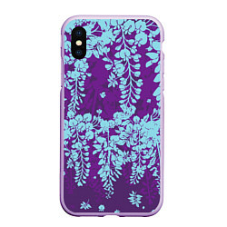 Чехол iPhone XS Max матовый Blue flowers