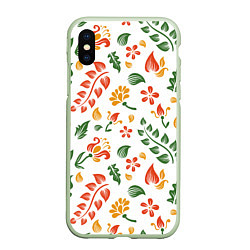 Чехол iPhone XS Max матовый Spring mood, цвет: 3D-салатовый