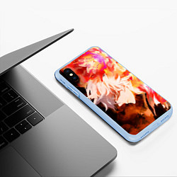 Чехол iPhone XS Max матовый Габимару в цветном огне, цвет: 3D-голубой — фото 2