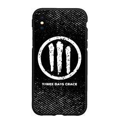 Чехол iPhone XS Max матовый Three Days Grace с потертостями на темном фоне, цвет: 3D-черный