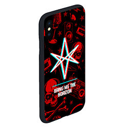 Чехол iPhone XS Max матовый Bring Me the Horizon rock glitch, цвет: 3D-черный — фото 2