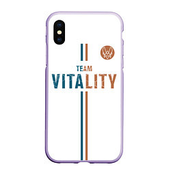 Чехол iPhone XS Max матовый Форма Team Vitality white, цвет: 3D-светло-сиреневый