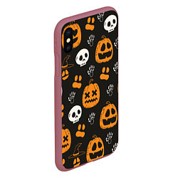 Чехол iPhone XS Max матовый Holiday halloween, цвет: 3D-малиновый — фото 2