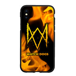 Чехол iPhone XS Max матовый Watch Dogs - gold gradient