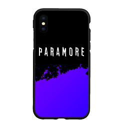 Чехол iPhone XS Max матовый Paramore purple grunge, цвет: 3D-черный