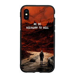 Чехол iPhone XS Max матовый AC DC Highway to hell, цвет: 3D-черный