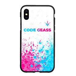 Чехол iPhone XS Max матовый Code Geass neon gradient style: символ сверху, цвет: 3D-черный