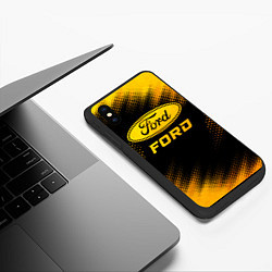 Чехол iPhone XS Max матовый Ford - gold gradient, цвет: 3D-черный — фото 2
