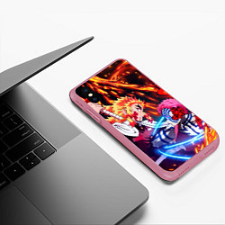 Чехол iPhone XS Max матовый Истребители демонов -аказа, цвет: 3D-малиновый — фото 2