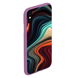 Чехол iPhone XS Max матовый Малахитовая, цвет: 3D-фиолетовый — фото 2