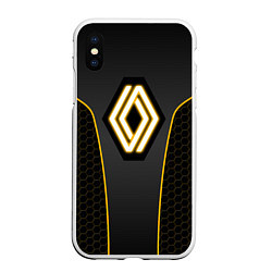 Чехол iPhone XS Max матовый Renault - неоновый желтый