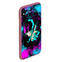 Чехол iPhone XS Max матовый Моб психо - неон, цвет: 3D-малиновый — фото 2