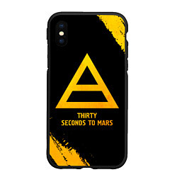 Чехол iPhone XS Max матовый Thirty Seconds to Mars - gold gradient