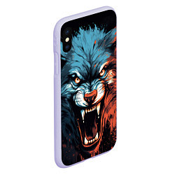 Чехол iPhone XS Max матовый Fantasy wolf, цвет: 3D-светло-сиреневый — фото 2