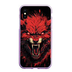 Чехол iPhone XS Max матовый Red wolf