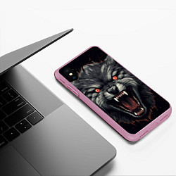 Чехол iPhone XS Max матовый Серый волк, цвет: 3D-розовый — фото 2