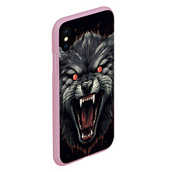 Чехол iPhone XS Max матовый Серый волк, цвет: 3D-розовый — фото 2