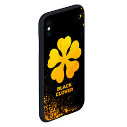 Чехол iPhone XS Max матовый Black Clover - gold gradient, цвет: 3D-черный — фото 2