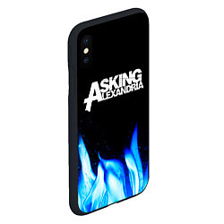 Чехол iPhone XS Max матовый Asking Alexandria blue fire, цвет: 3D-черный — фото 2