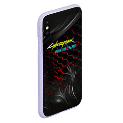 Чехол iPhone XS Max матовый Cyberpunk 2077 phantom liberty, цвет: 3D-светло-сиреневый — фото 2