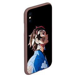Чехол iPhone XS Max матовый Танджиро - клинок - минимализм, цвет: 3D-коричневый — фото 2