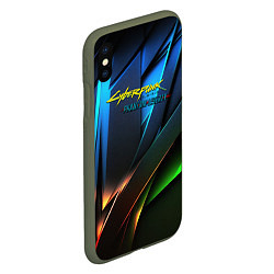 Чехол iPhone XS Max матовый Cyberpunk 2077 phantom liberty logo, цвет: 3D-темно-зеленый — фото 2