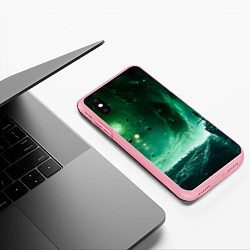 Чехол iPhone XS Max матовый Космическая буря, цвет: 3D-баблгам — фото 2
