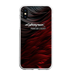 Чехол iPhone XS Max матовый Cyberpunk 2077 phantom liberty black red