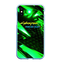 Чехол iPhone XS Max матовый Cyberpunk 2077 phantom liberty neon green