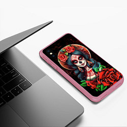 Чехол iPhone XS Max матовый Паломница - La Peregrina, цвет: 3D-малиновый — фото 2