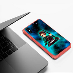 Чехол iPhone XS Max матовый Таджиро Комадо в космосе, цвет: 3D-красный — фото 2