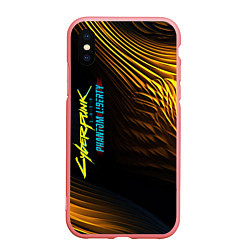 Чехол iPhone XS Max матовый Black yellow cyberpunk phantom liberty, цвет: 3D-баблгам