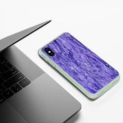 Чехол iPhone XS Max матовый Абстракция сиреневый, цвет: 3D-салатовый — фото 2