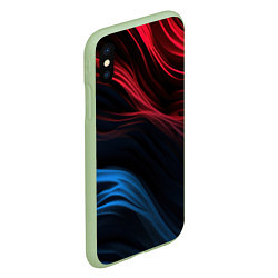 Чехол iPhone XS Max матовый Blue red black, цвет: 3D-салатовый — фото 2