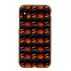 Чехол iPhone XS Max матовый Orange abstract black