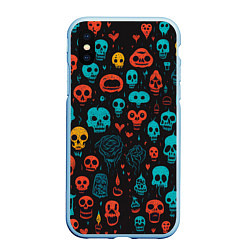 Чехол iPhone XS Max матовый Skull party