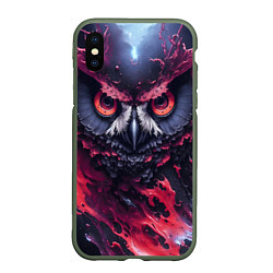 Чехол iPhone XS Max матовый Сова взгляд краска