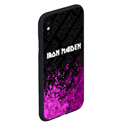 Чехол iPhone XS Max матовый Iron Maiden rock legends: символ сверху, цвет: 3D-черный — фото 2