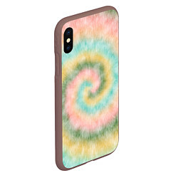 Чехол iPhone XS Max матовый Тай-дай болотный, цвет: 3D-коричневый — фото 2