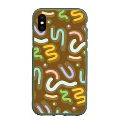 Чехол iPhone XS Max матовый Brown abstraction