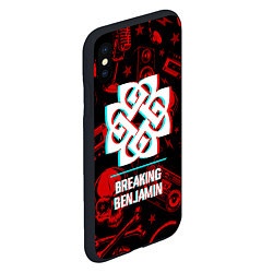 Чехол iPhone XS Max матовый Breaking Benjamin rock glitch, цвет: 3D-черный — фото 2