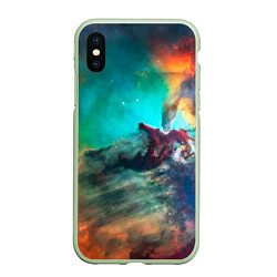 Чехол iPhone XS Max матовый Аморфный цветастый космос