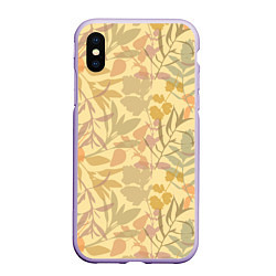 Чехол iPhone XS Max матовый Nature pattern, цвет: 3D-светло-сиреневый